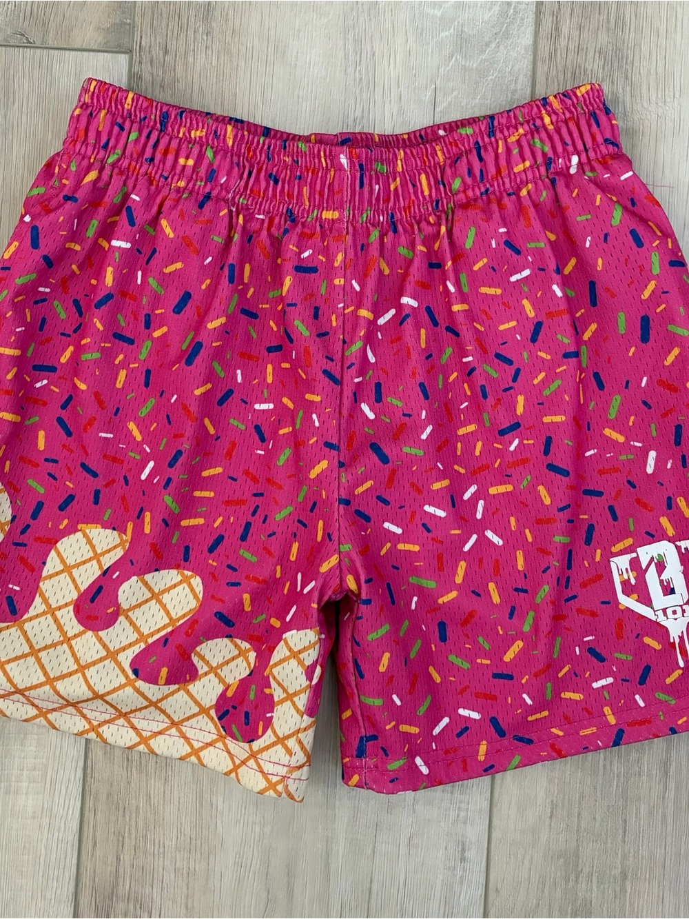 Kids Pink Sprinkle Print Swim Shorts - Baseball lifestyle